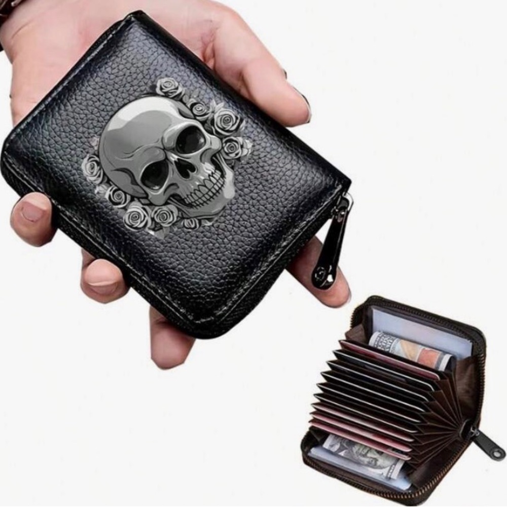 Gothic Black Skull Design Card Holder “Unisex”